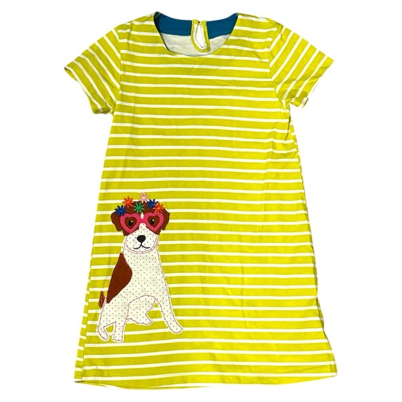 Other - Striped Yellow Dress with Dog Design